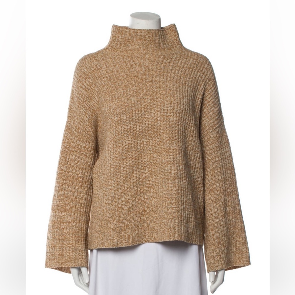 Reformation Chunky Knit Turtle Neck Sweater with Bell Sleeves Size M